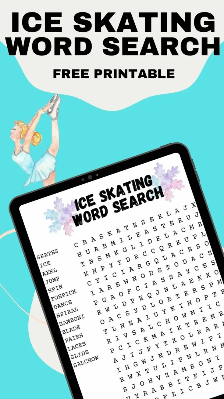 ice skating word search free printable 