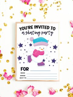 free printable ice skating birthday party invitation