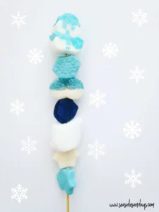frozen candy kabob for ice skating party favors